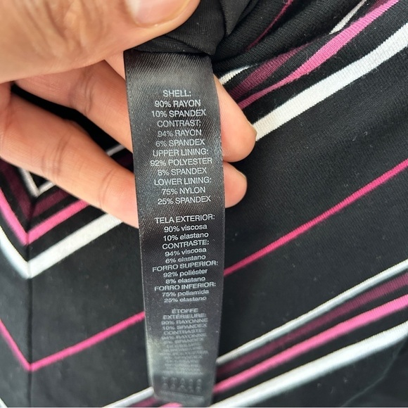 White House Black Market Women’s Stretchy Striped Bodycon Midi Dress Size 10 - Picture 6 of 10